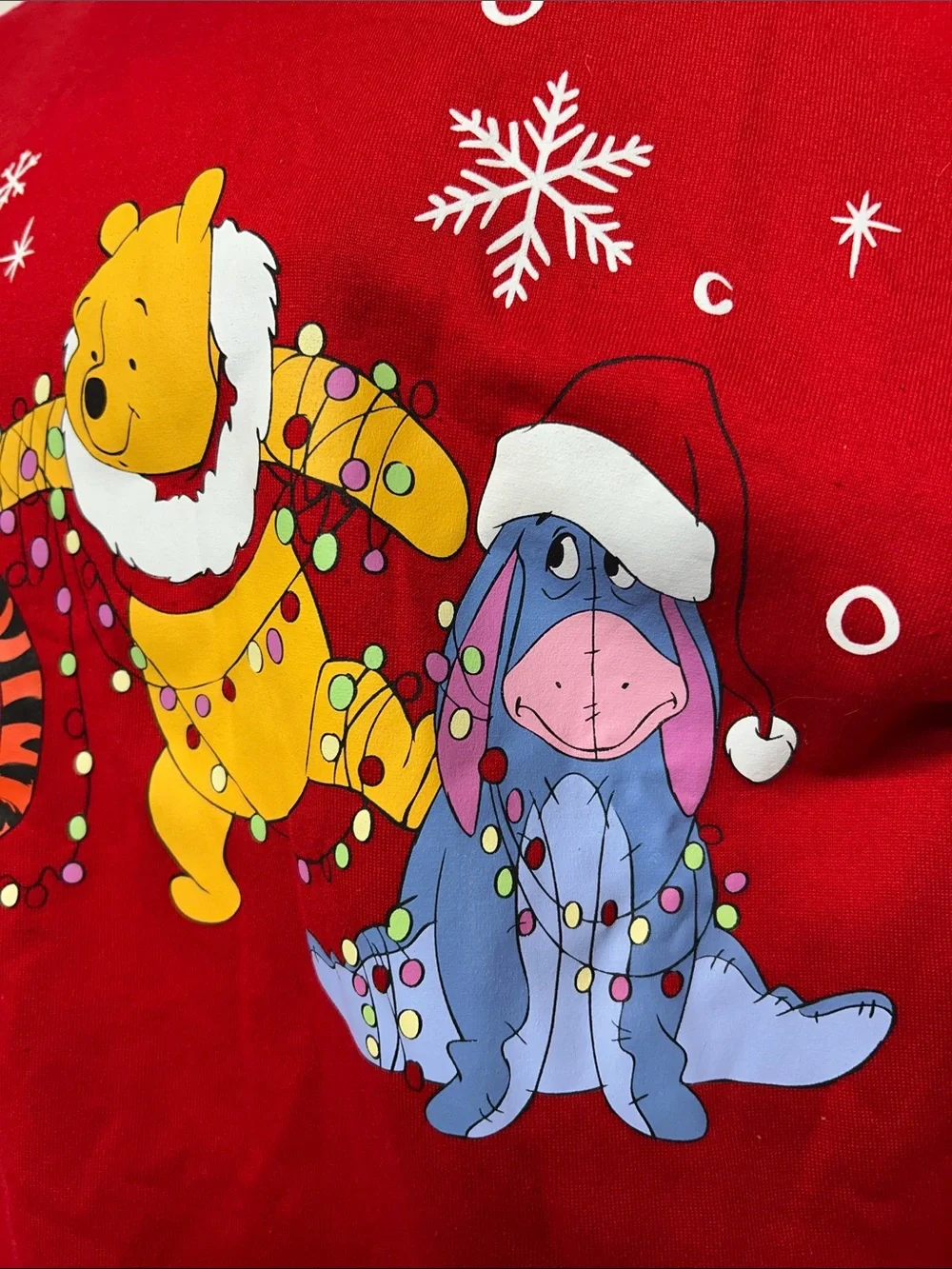 Disney Winnie the Pooh Red Christmas holiday sweater size extra small